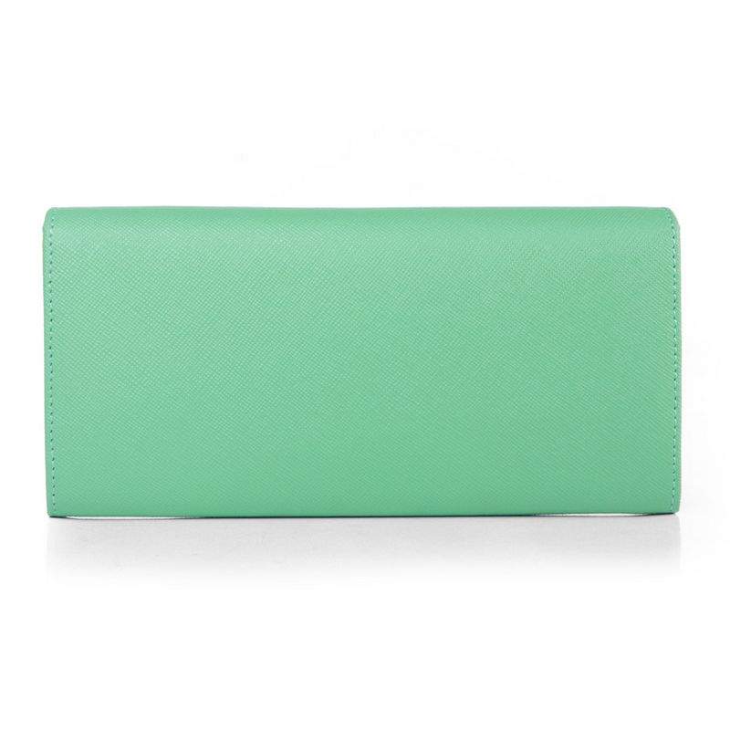 Knockoff Prada Real Leather Wallet 1137 light green - Click Image to Close